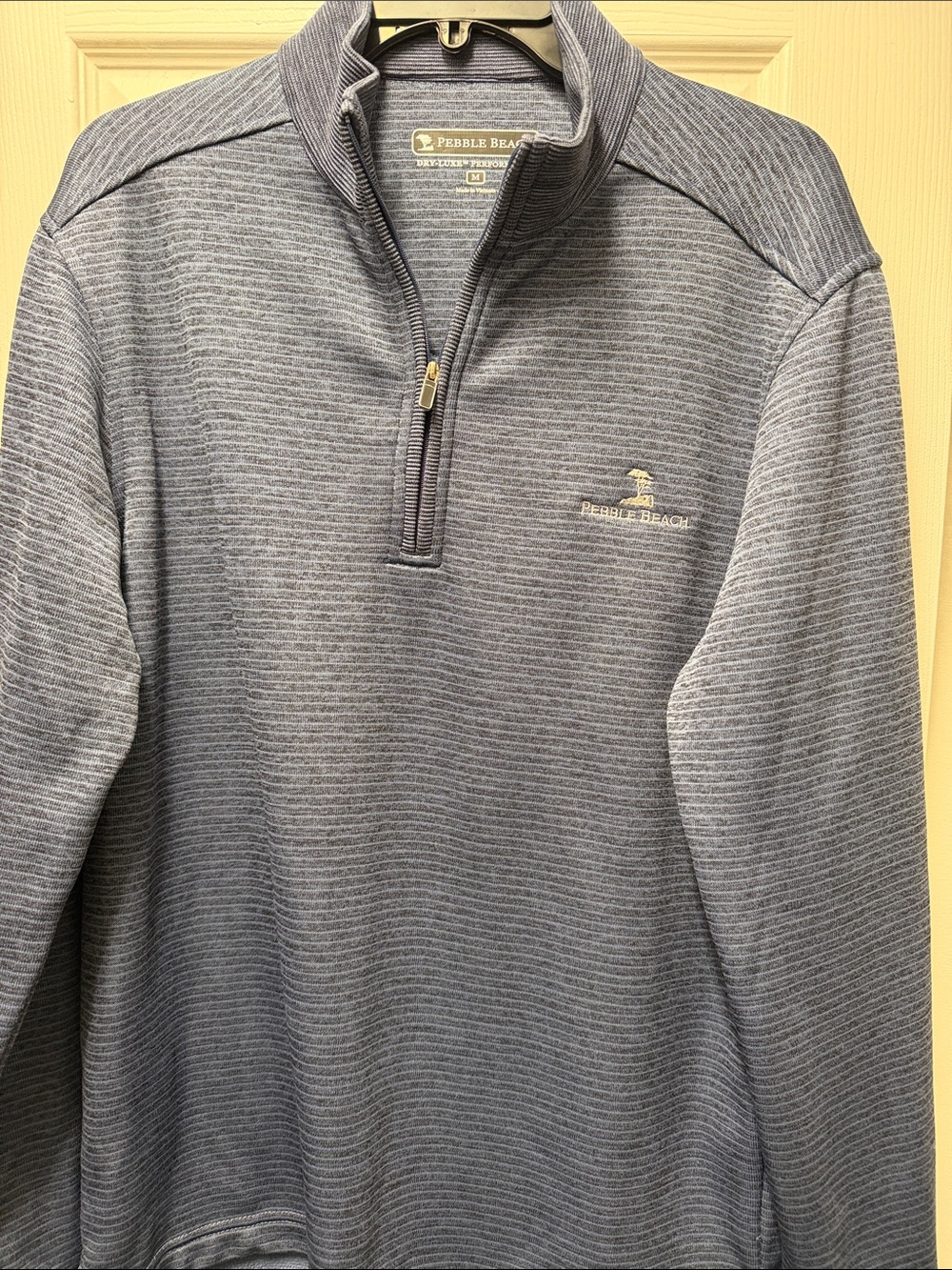 Pebble Beach Men's Half-Zip Sweater - Heather Blue